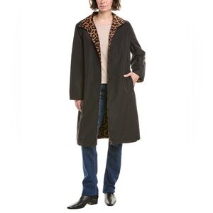 Jane Post Black / Leopard Print Plush Reversible Coat